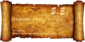 Sterner Edit névjegykártya